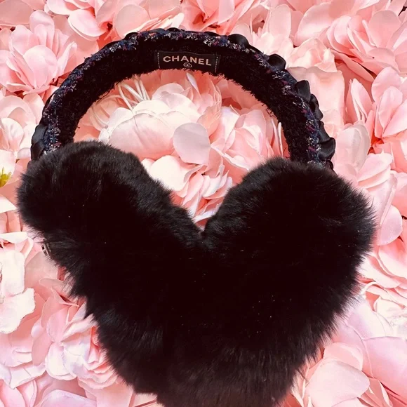 CHANEL Rabbit Fur Tweed Earmuffs - Picture 3 of 8